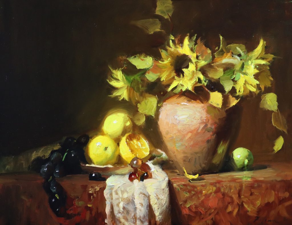 Kelli Folsom Sublime Sunflowers 14x18 oil on panel 3000
