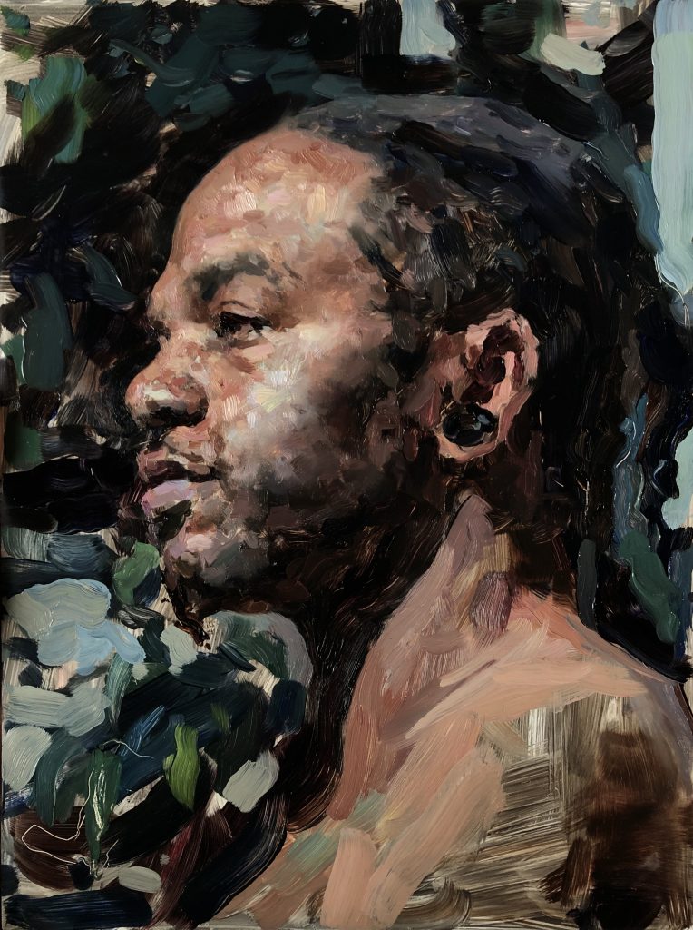 Hollis Dunlap, "Study of Cy", oil on panel