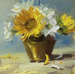 Kelli Folsom Sunlit-Sunflowers-and-Copper-6x6-v